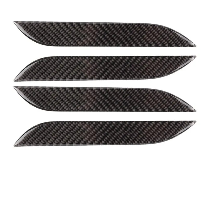 Set of four adhesive carbon fibre door handle patches for Tesla Model S with dripping pattern