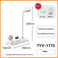 Intelligent wireless charging lamp with digital clock display on desk in black colour