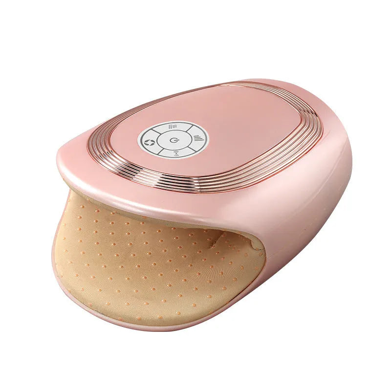 Electric airbag hand massager with heating, zinc alloy shell, 3D wave rolling for palm and finger joint physiotherapy