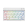 10-inch wireless Bluetooth keyboard with colourful backlighting for tablets, shown in black case.
