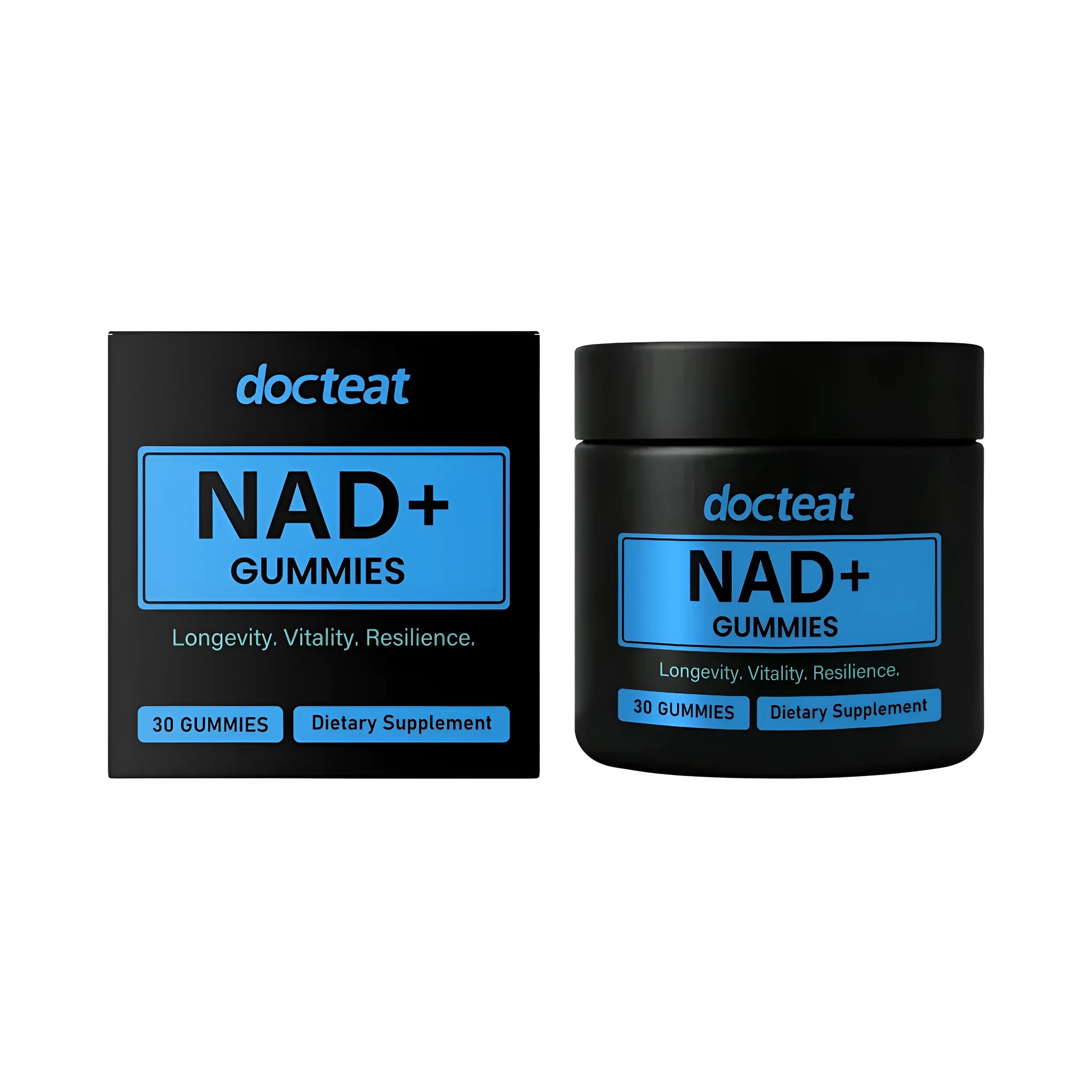 Pack of 30 green soft candy gummy supplements containing NAD nicotinamide nucleoside.