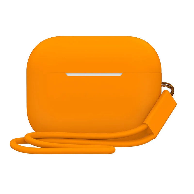 AirPods Pro 2 silicone protective case with lanyard attachment in various solid colours