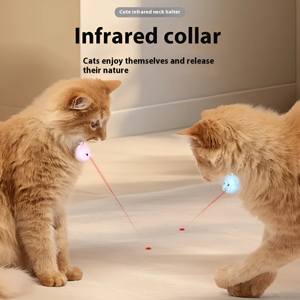 Rechargeable remote control cat training collar with infrared sensor and adjustable plastic halter