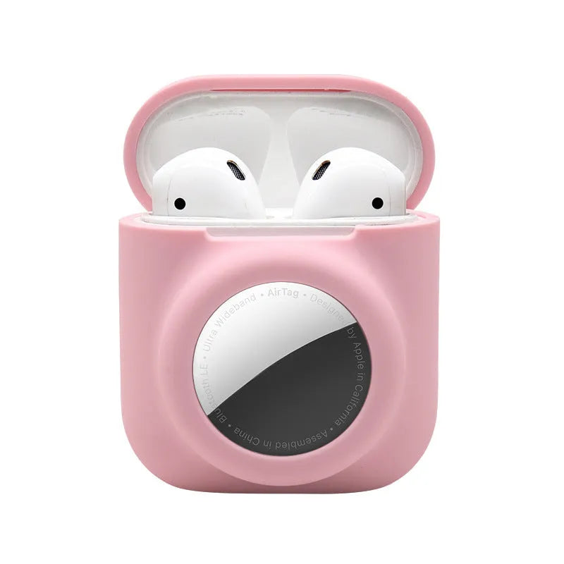 Silicone flip cover protective case for Apple AirTag in multiple colour options.