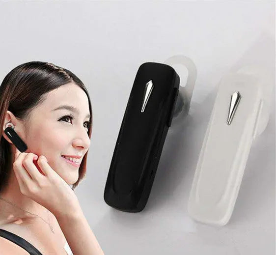 M163 Bluetooth car headset in black and white colour options with call control buttons