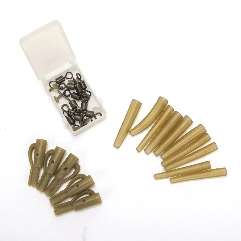 Tobly European carp fishing accessory set with 30 pieces including anti-winding pipes and rotation adapters