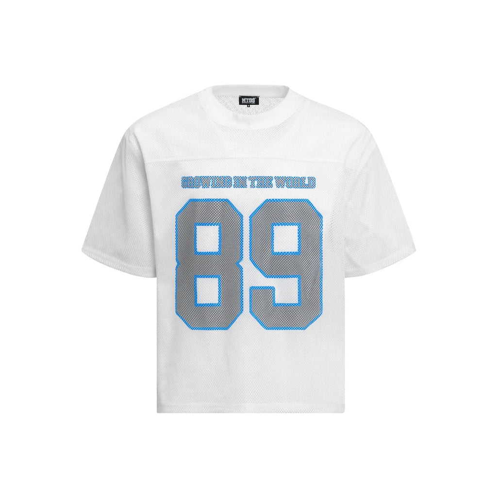 Men's loose fit casual T-shirt in chemical fibre blend fabric available in black or white