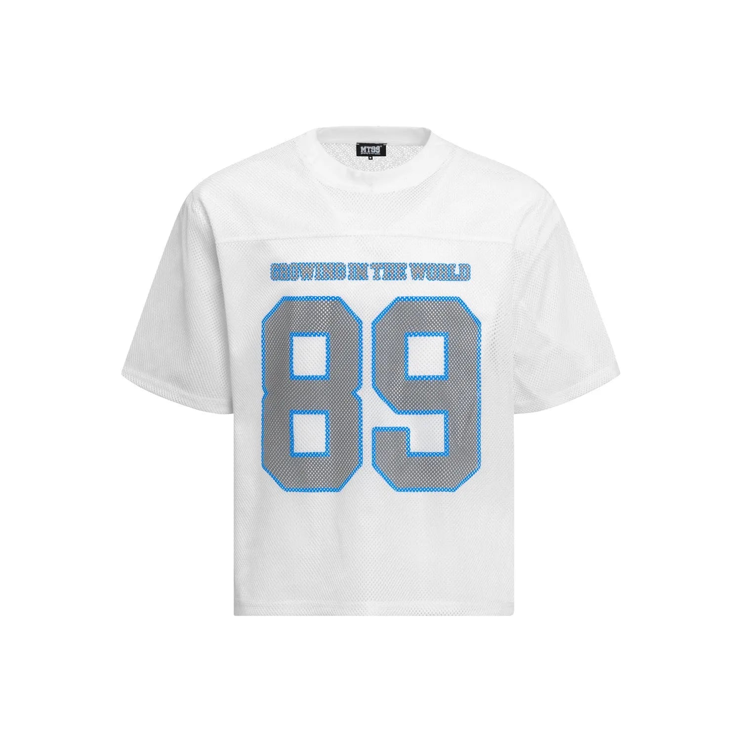 Men's loose fit casual T-shirt in chemical fibre blend fabric available in black or white