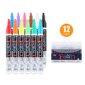 Electronic fluorescent board highlighter with oblique plastic body and 6mm tip, shown with multi-colour refills.