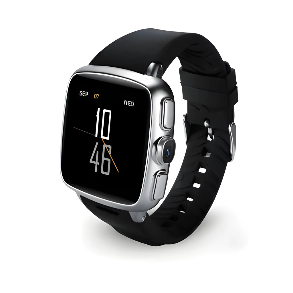 Z01smart watch with 1.54 inch touch screen shown in black and white colour options