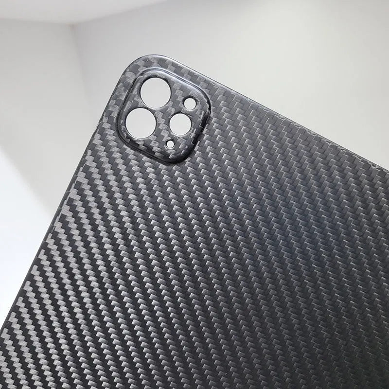 iPad Pro 11-inch carbon fibre hard case with 3K matte surface and plaid pattern