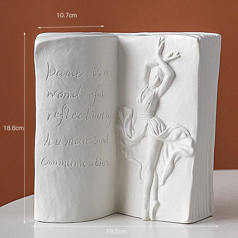Ceramic book stand with glazed surface in modern simplicity style, four design options available