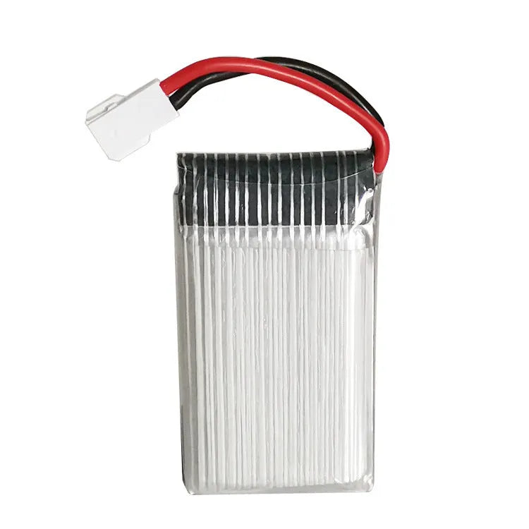37V 600mAh lithium polymer UAV battery with small white head plug and output board, dimensions 45x25x8mm