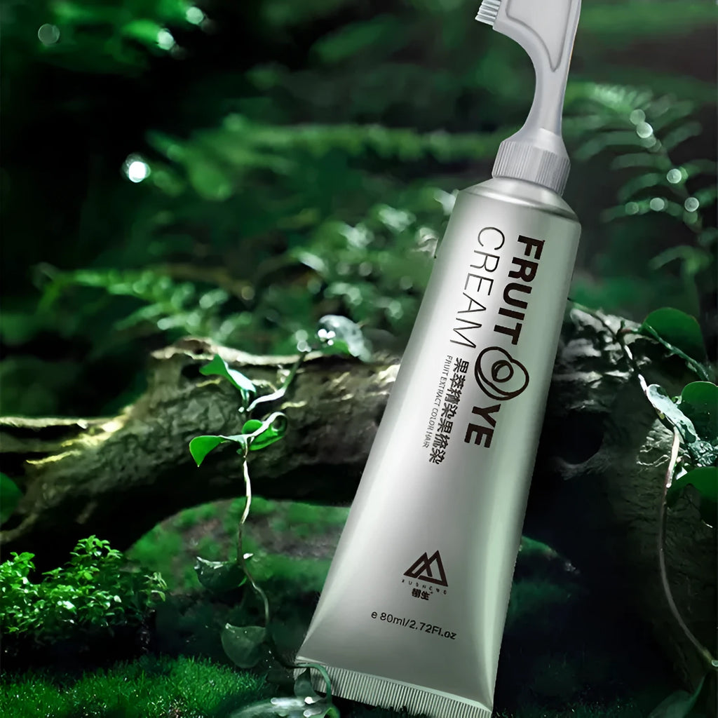 Fruit pigment hair dye cream 80ml tube in black, black brown, and chestnut brown for white hair coverage