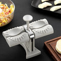 White double head manual dumpling maker with anti-slip rubber base mat