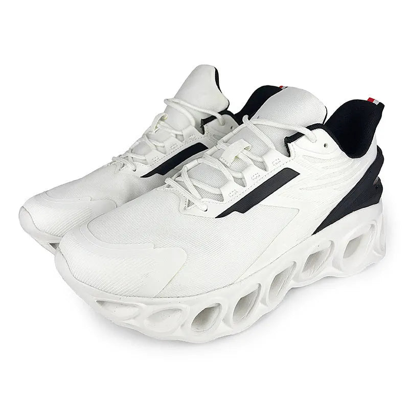 Men's black mesh casual trainers with EVA sole and lace-up design for sports and leisure