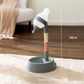 Green height-adjustable standing water dispenser for pets with a bowl and detachable pole.