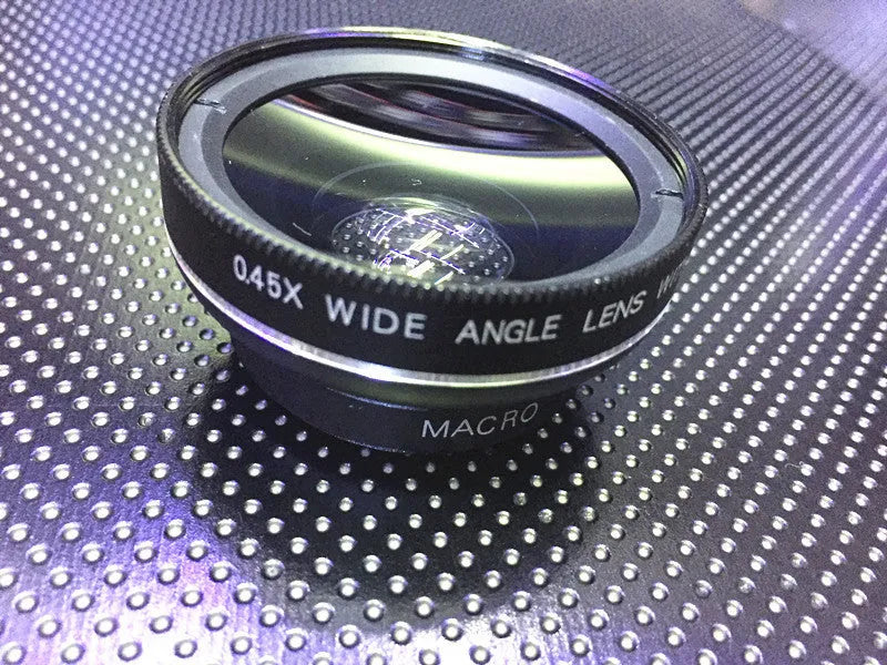 0.45X wide angle mobile phone lens with universal mounting clip in silver finish