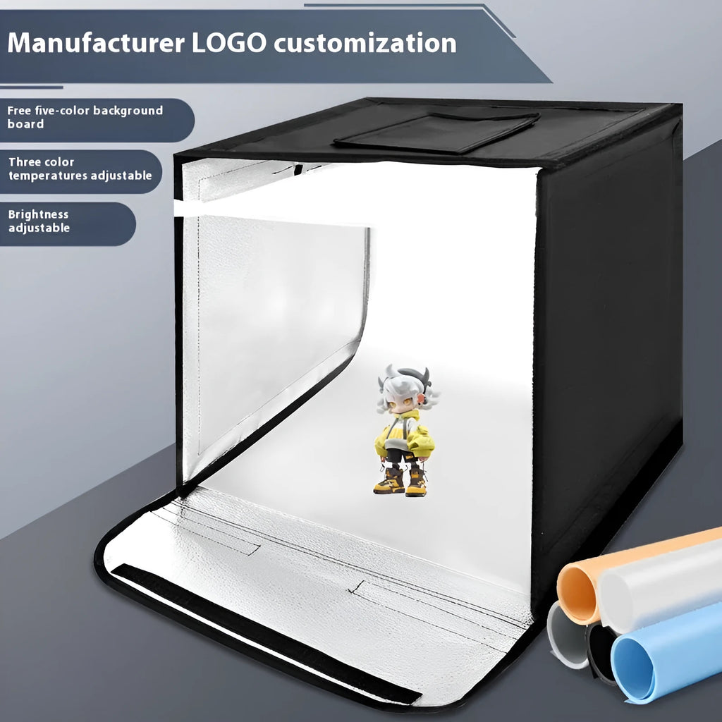 50cm studio light box with metal frame and folding light board for product photography