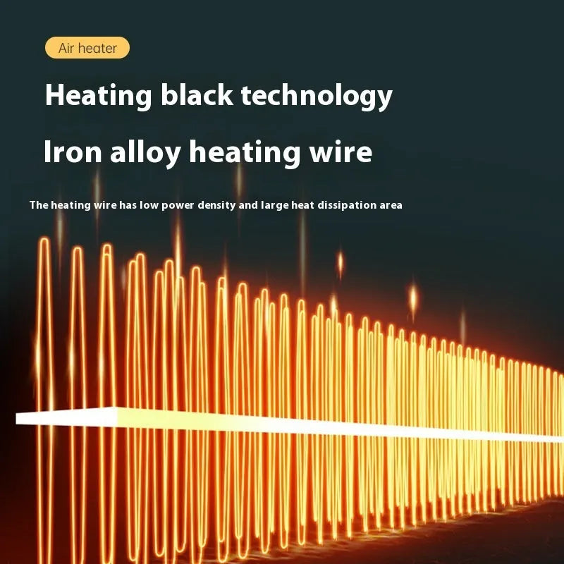 White compact ceramic electric heater with dual power settings for desktop use