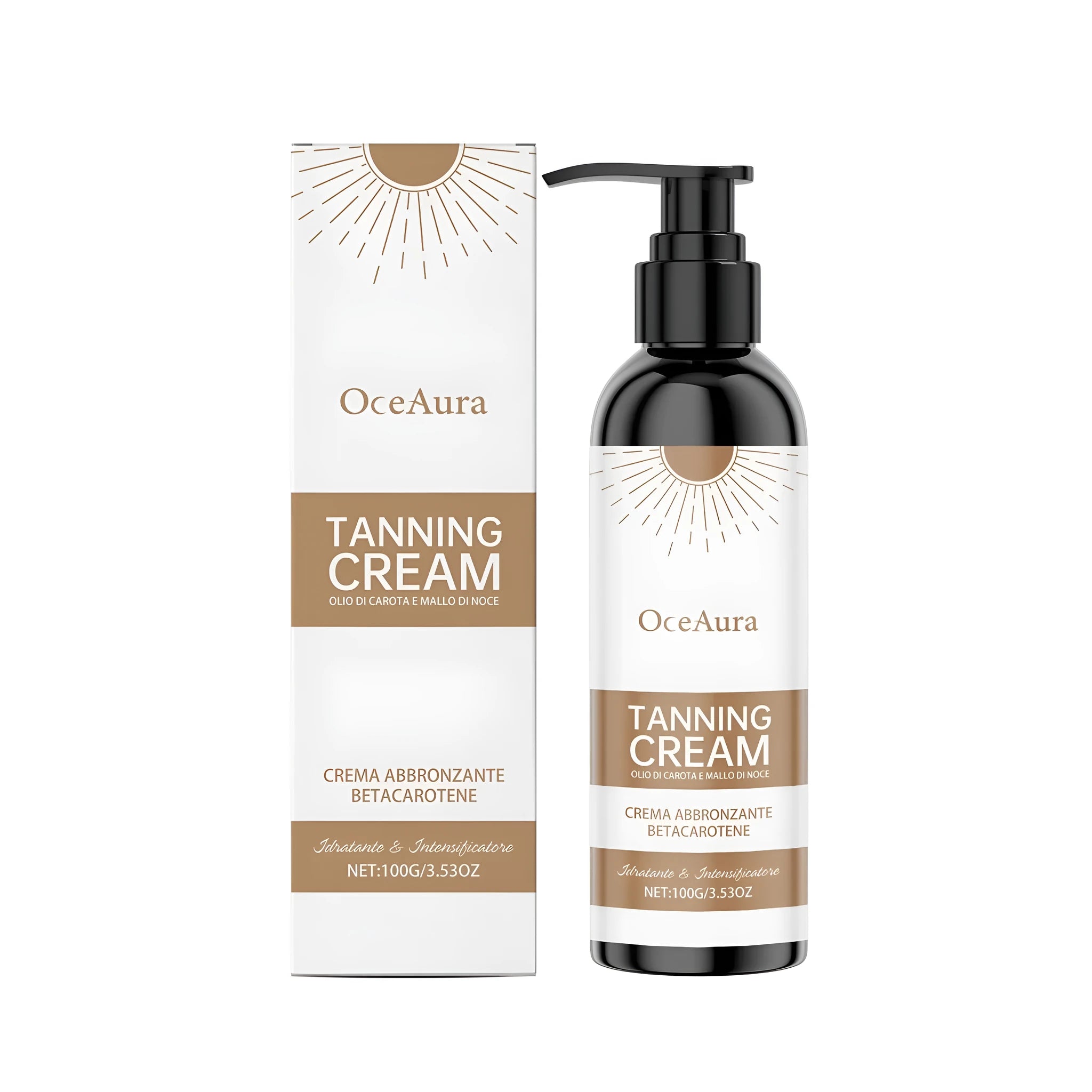 100g jar of moisturising blackening cream with natural carrot oil and walnut extract