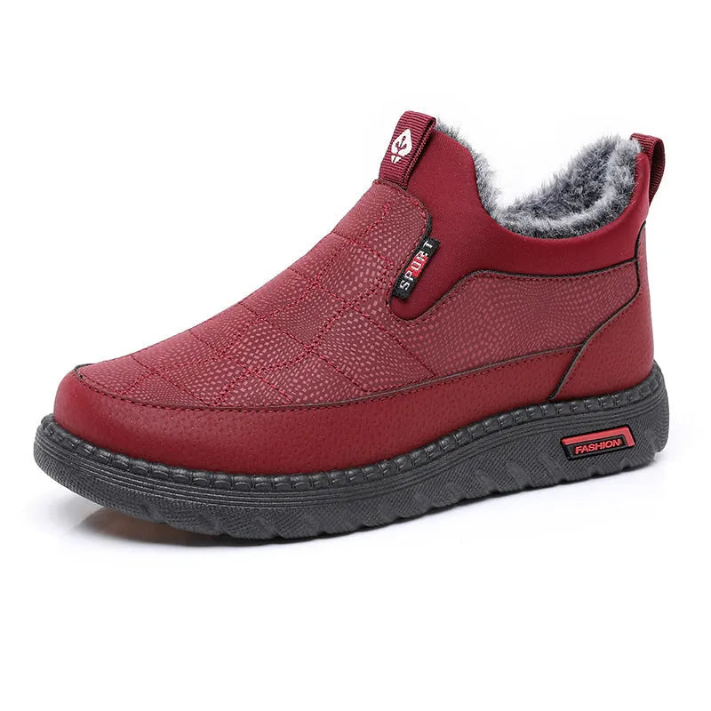 Women's black casual flat boots with round toe and non-slip rubber sole