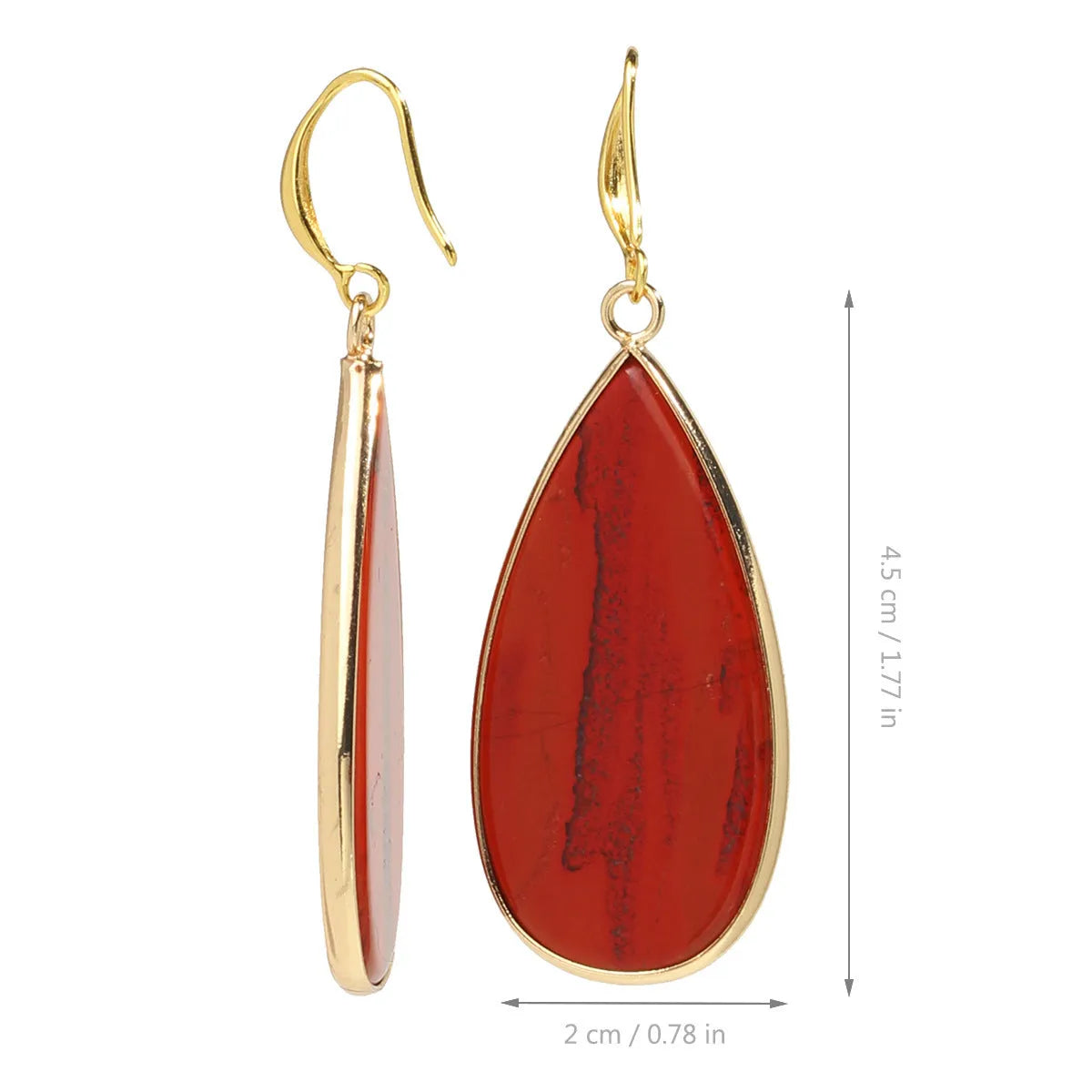 Vintage tigereye long water drop earrings in retro style with stone materials