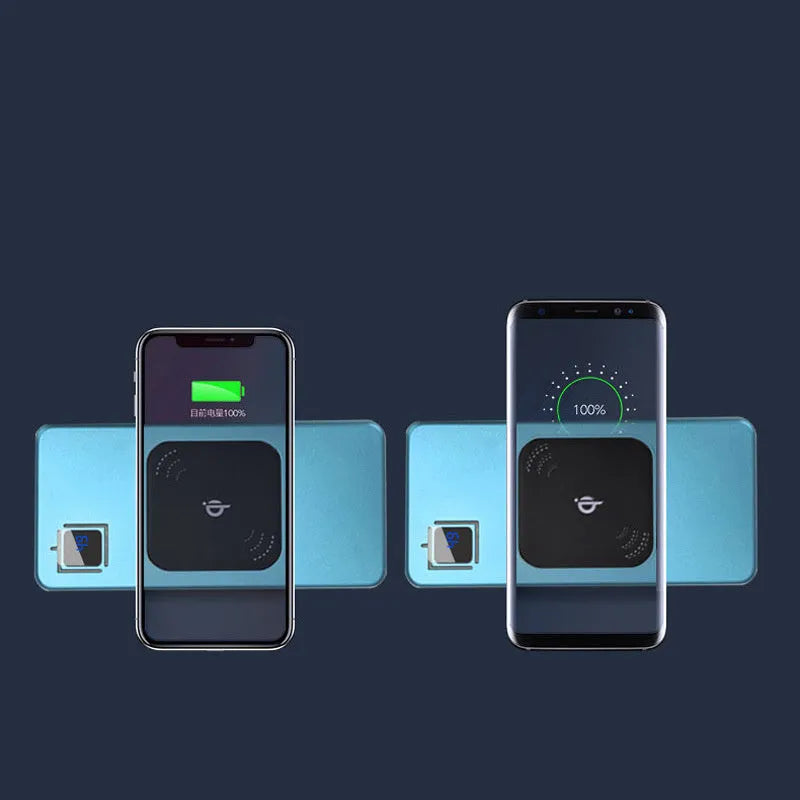 Portable power bank with alloy shell and LCD display in black silver red or blue colours