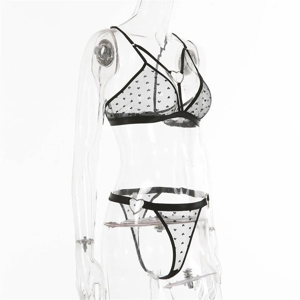 Ladies' black mesh spandex two-piece set featuring a sleeveless top and shorts for dancewear.