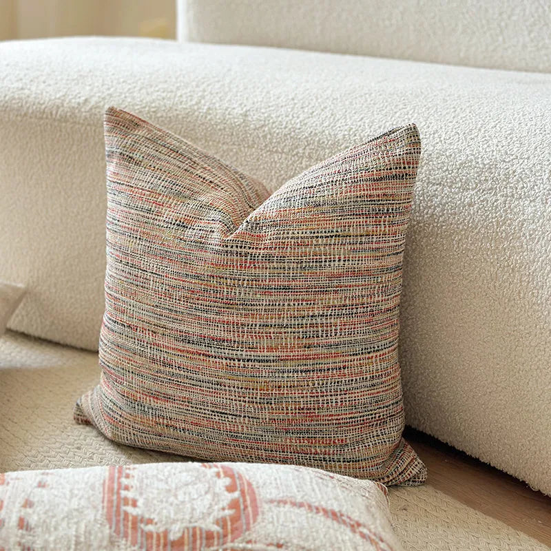 American-style jacquard woven sofa cushion cover with paisley pattern in amber colour