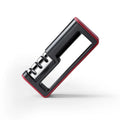 Black and red professional three-stage diamond knife sharpener with non-skid feet