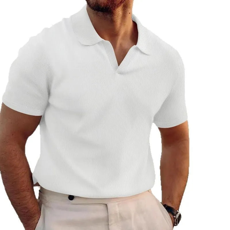 Men's slim fit heavy waffle texture t-shirt in multiple colour options.