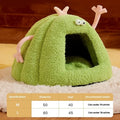 Monster-shaped semi-enclosed cat kennel pet bed in PP cotton bubble velvet fabric