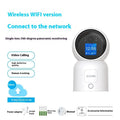 Wireless indoor security camera with plastic housing and screw bracket for mounting