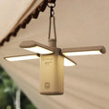 Green and white rechargeable LED campsite lamps with USB charging cable