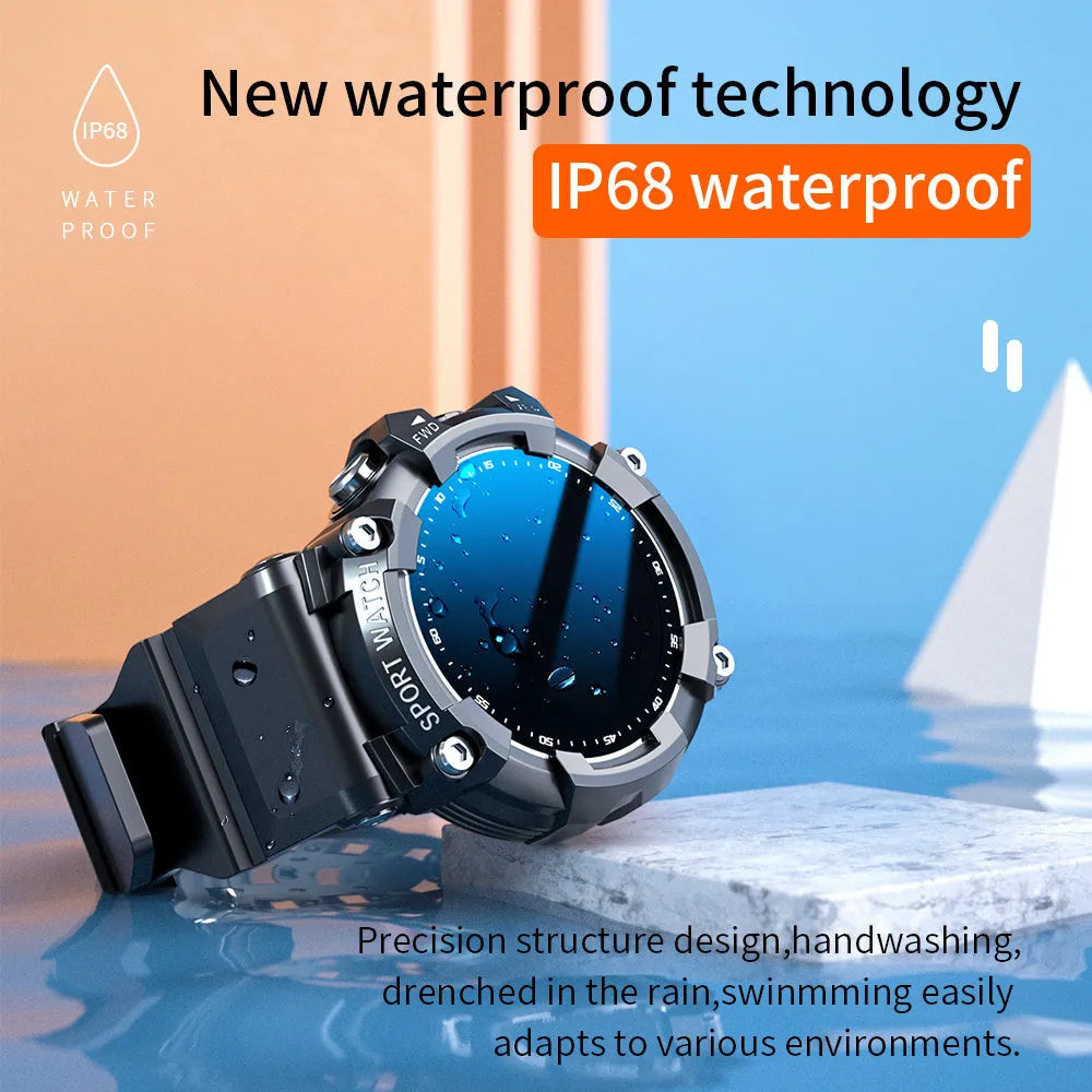 ATTACK 3 IP67 waterproof smartwatch with round colour screen and TPU strap