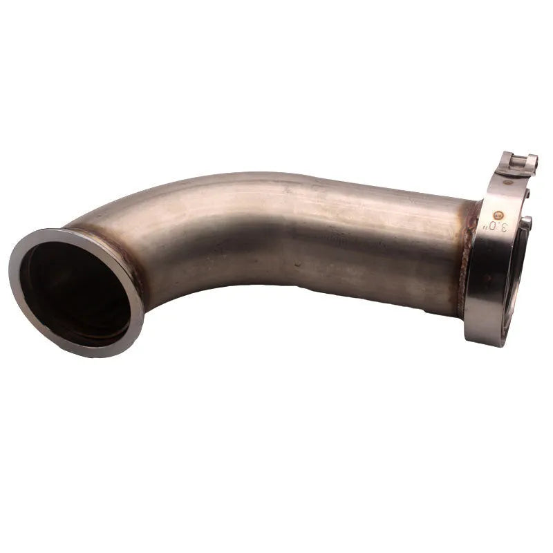 Stainless steel downpipe with V-clamp design measuring 35cm in length