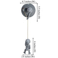 Grey resin alien tree pendant sculpture with hand-carved detail for courtyard decoration