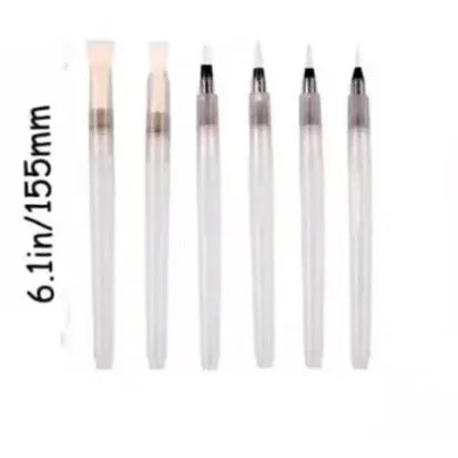 Cartoon painting sponge set with wood pulp paper, cellulose sponge backing, six fountain pens, and three shaped blanks