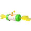 Cat toy stick with rotating feather ball in blue, green, pink, sky blue and yellow colour options