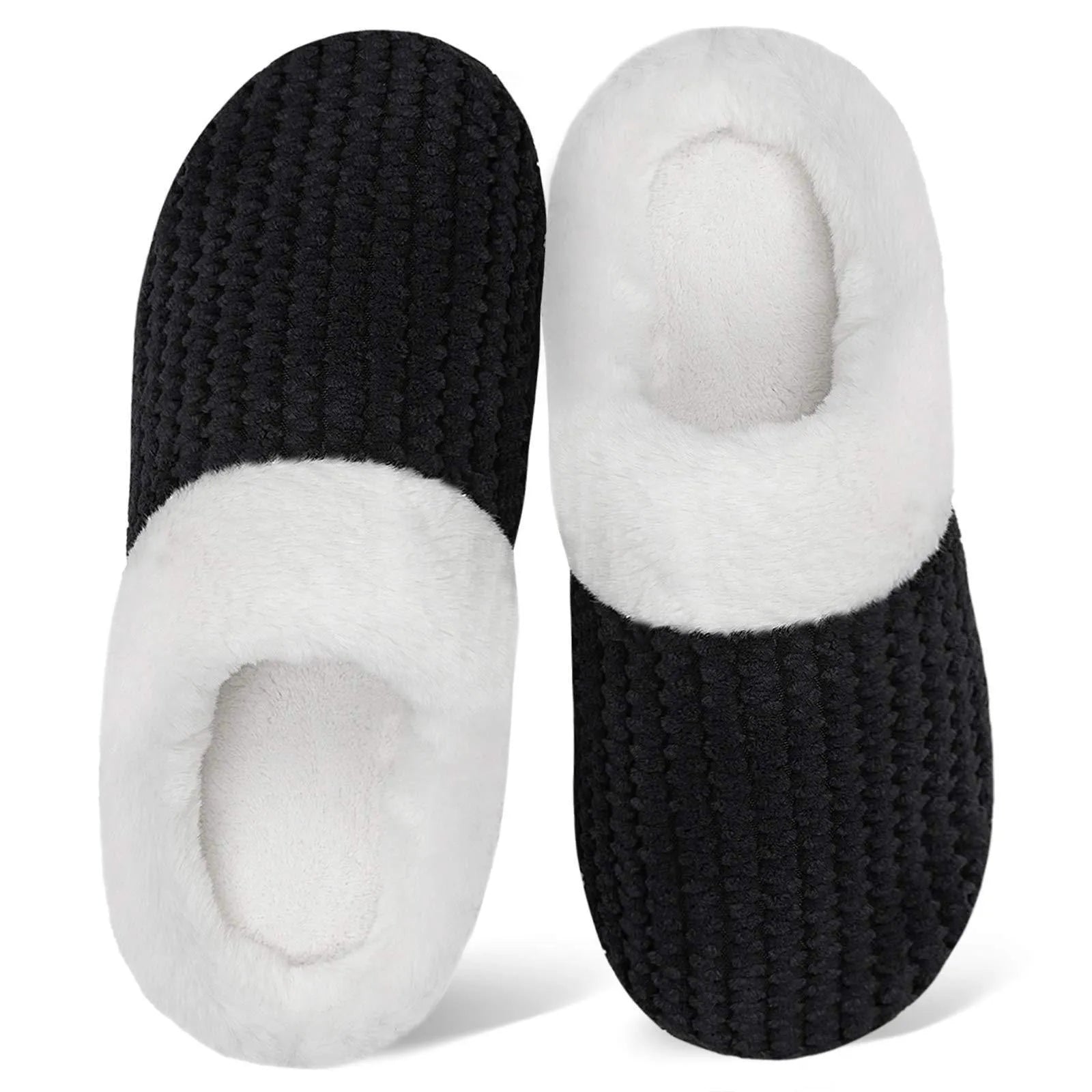 Fluffy plush unisex casual slippers in solid colour with plush upper for indoor wear