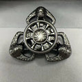 Flame butterfly design alloy metal rotating fingertip gyro EDC toy in space-like gray or colourful finish