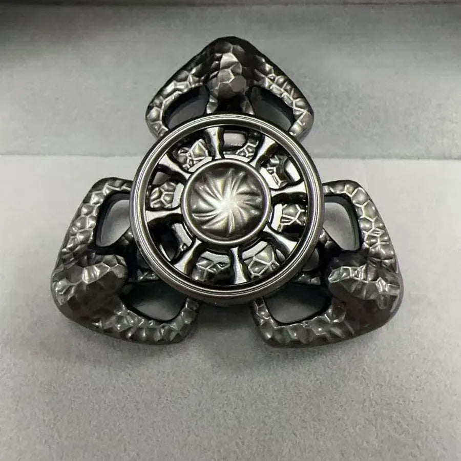 Flame butterfly design alloy metal rotating fingertip gyro EDC toy in space-like gray or colourful finish