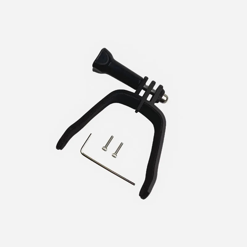 3D-printed hard plastic action camera expansion bracket with sponge padding for FPV drone use