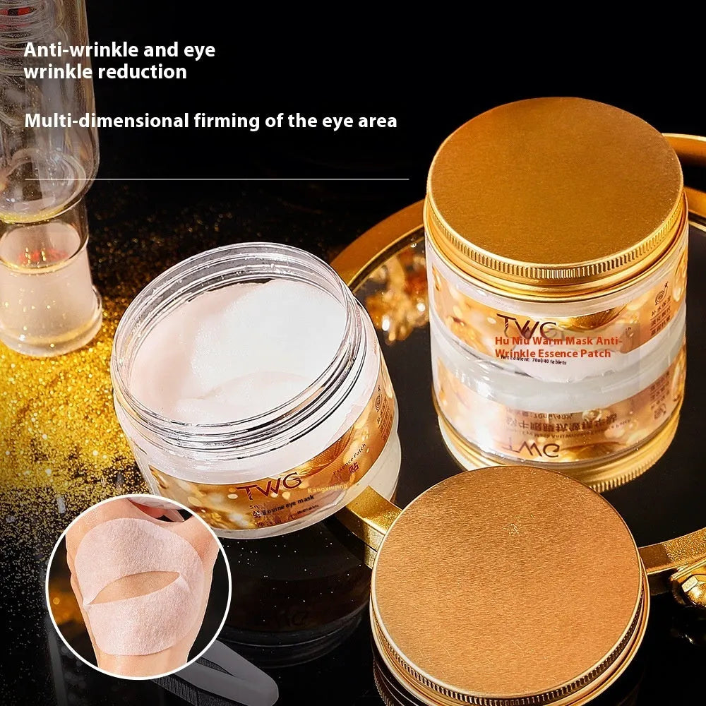 Snail essence eye mask box containing 40 patches for dark circles and hydration