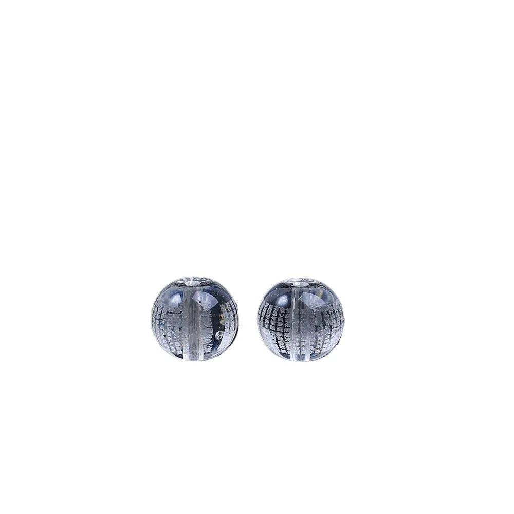 10mm glass Heart Sutra beads with polished surface showing clear script details