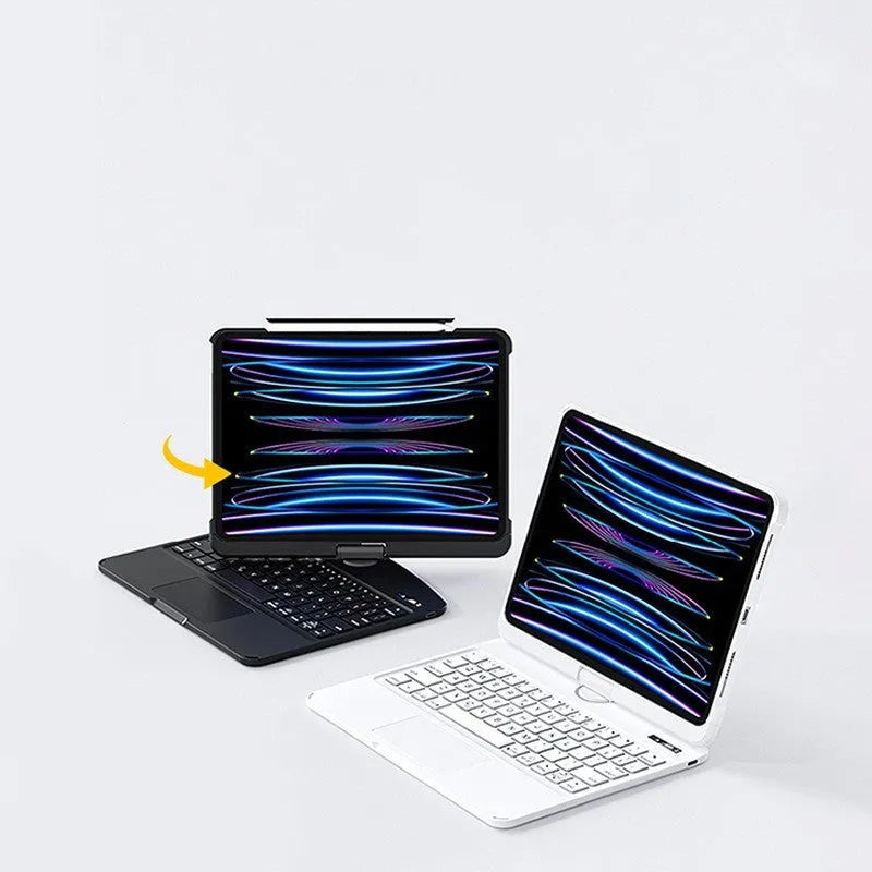 Transparent wireless keyboard case for iPad Pro and iPad Air with magic control Bluetooth keyboard