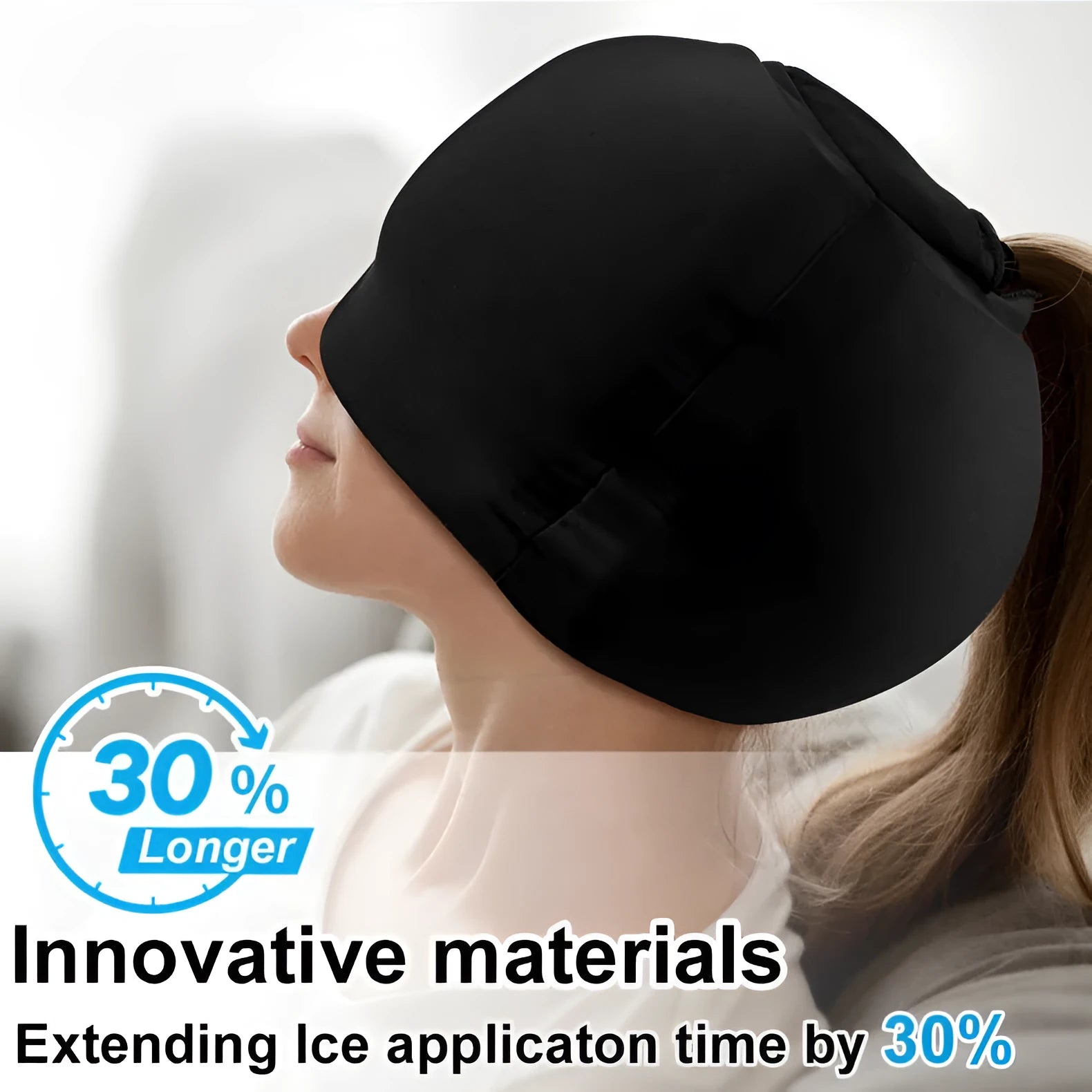 Solid colour cold compress cap with fully enclosed design for cooling therapy