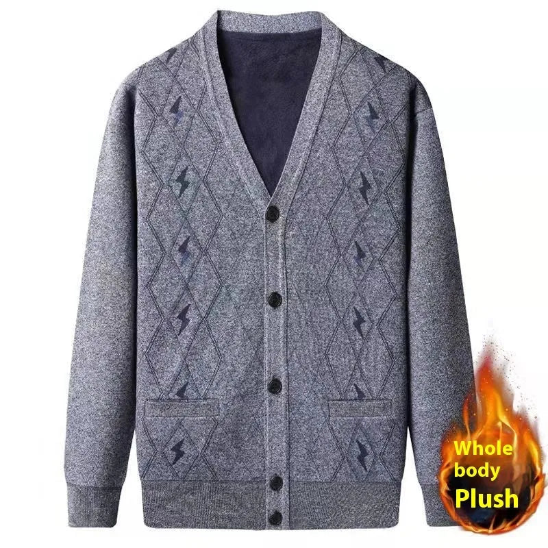 Men's batwing sleeve sweater cardigan in polyester blend, plus size options L to 3XL