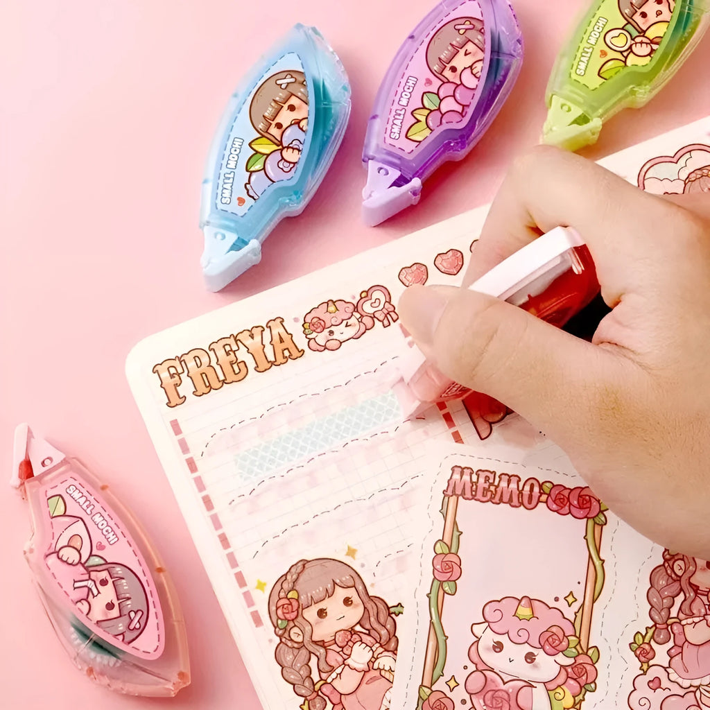 Dotting glue in plastic container with juice colour options for craft and stationery use